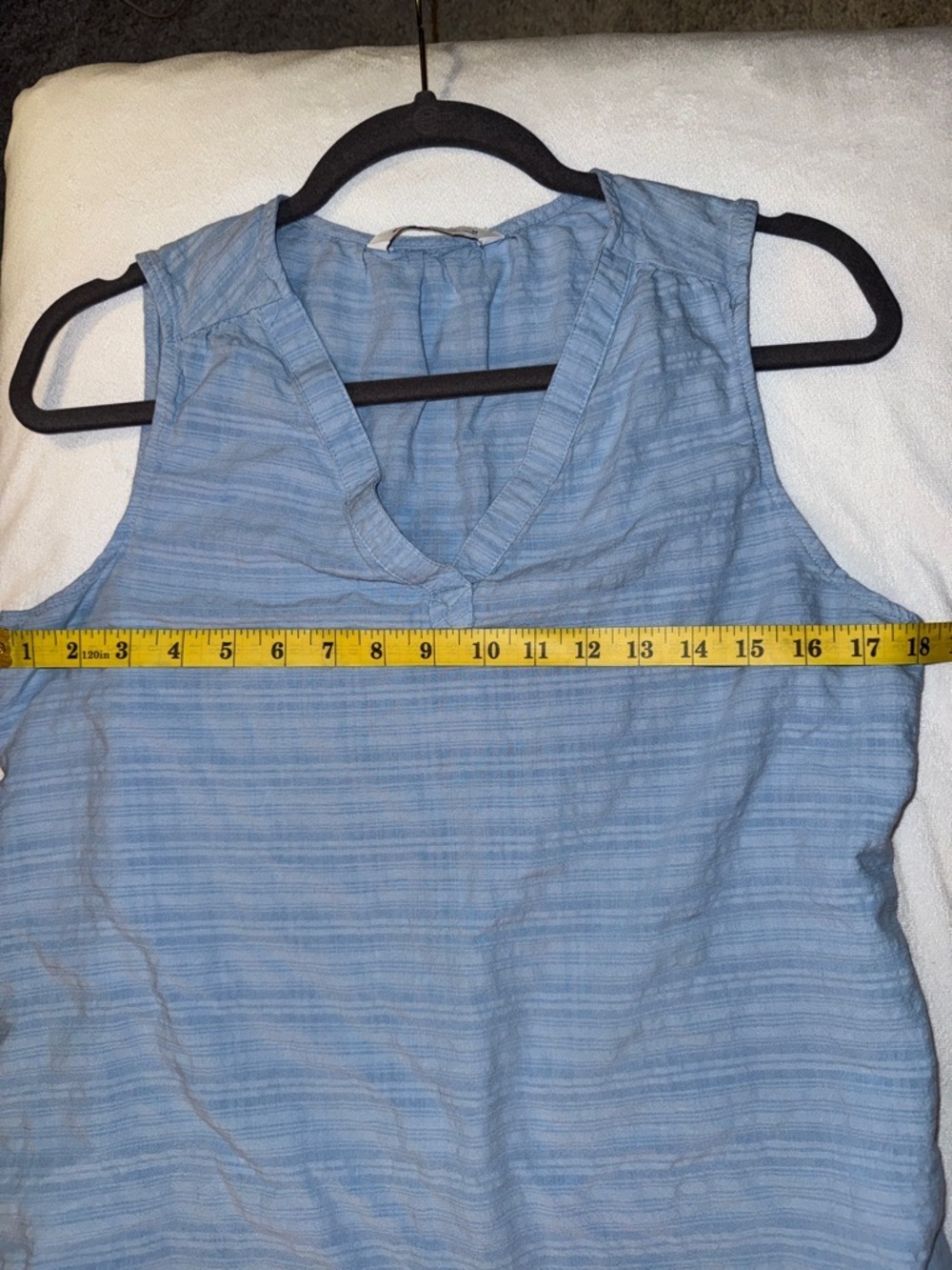 Sonoma Pale Blue Sleeveless V-Neck Tank Top summer beach casual lightweight sz M - Picture 4 of 5